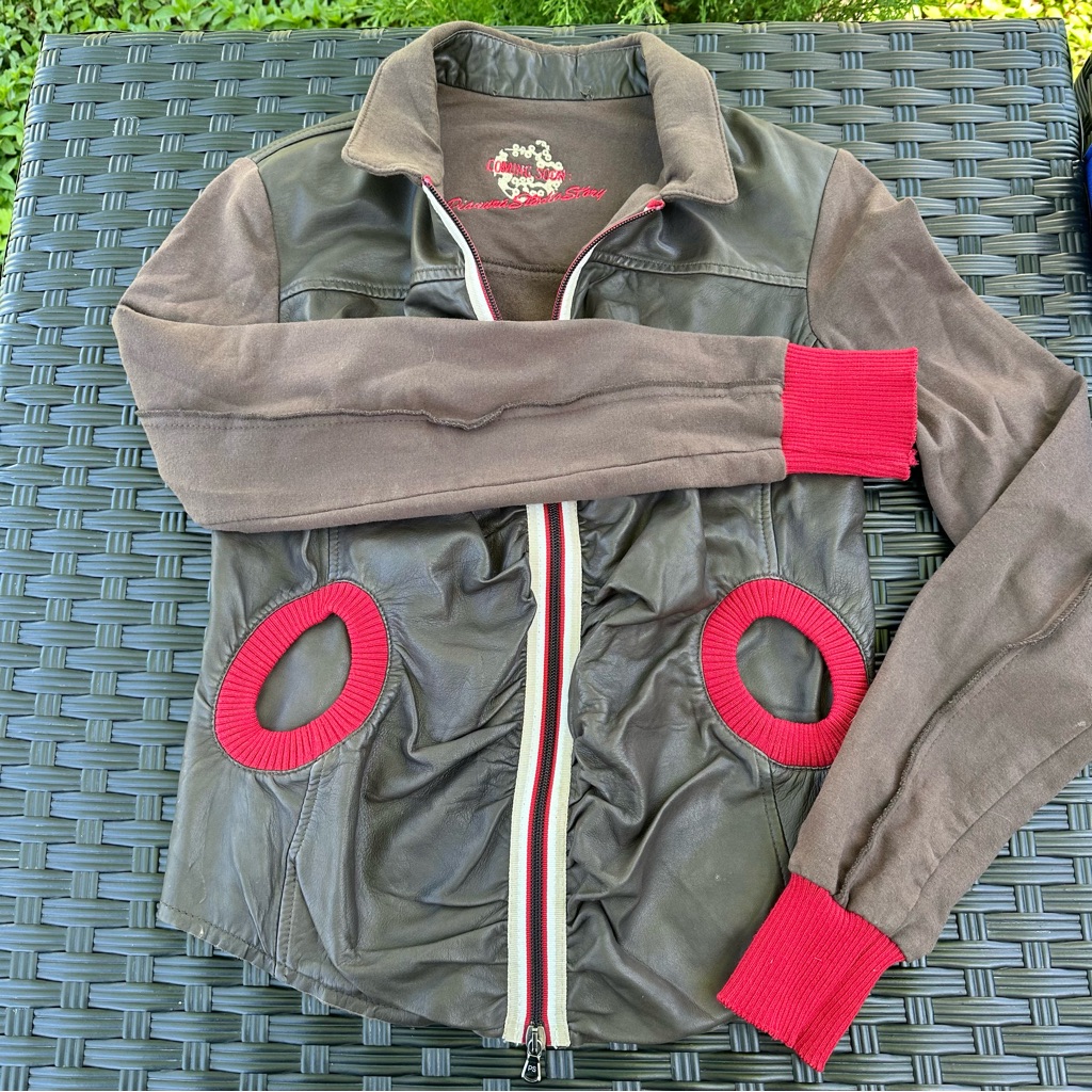 Coming Soon P Studio Story, Vintage Leather Partial, Stretch Jacket, Size M